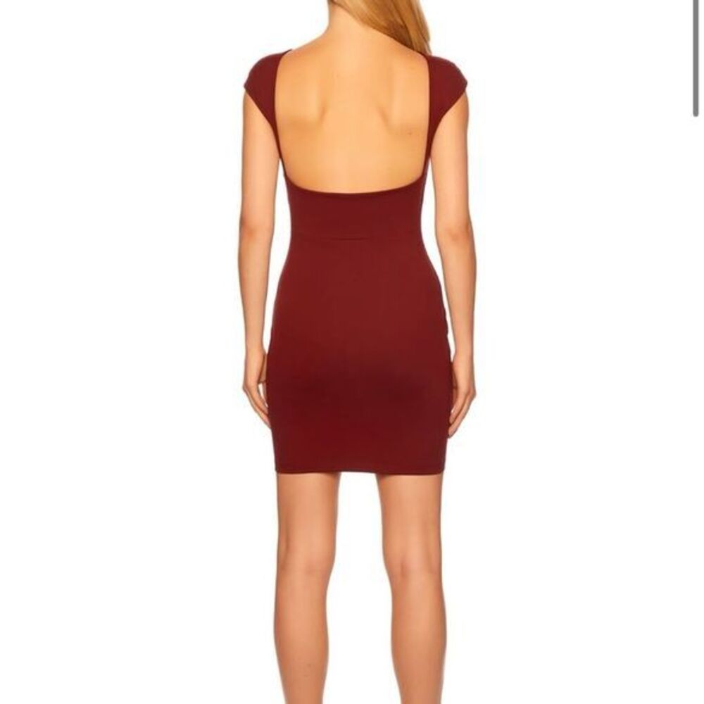 NWT Susana Monaco Open Back Mini Dress Oxblood Women's Size Medium Bodycon - Picture 4 of 12